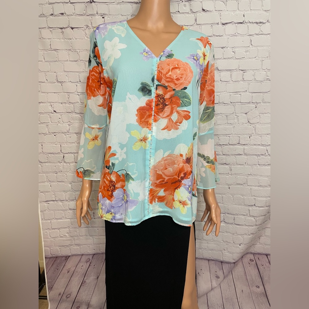 Calvin Klein Womens Floral Blouse
